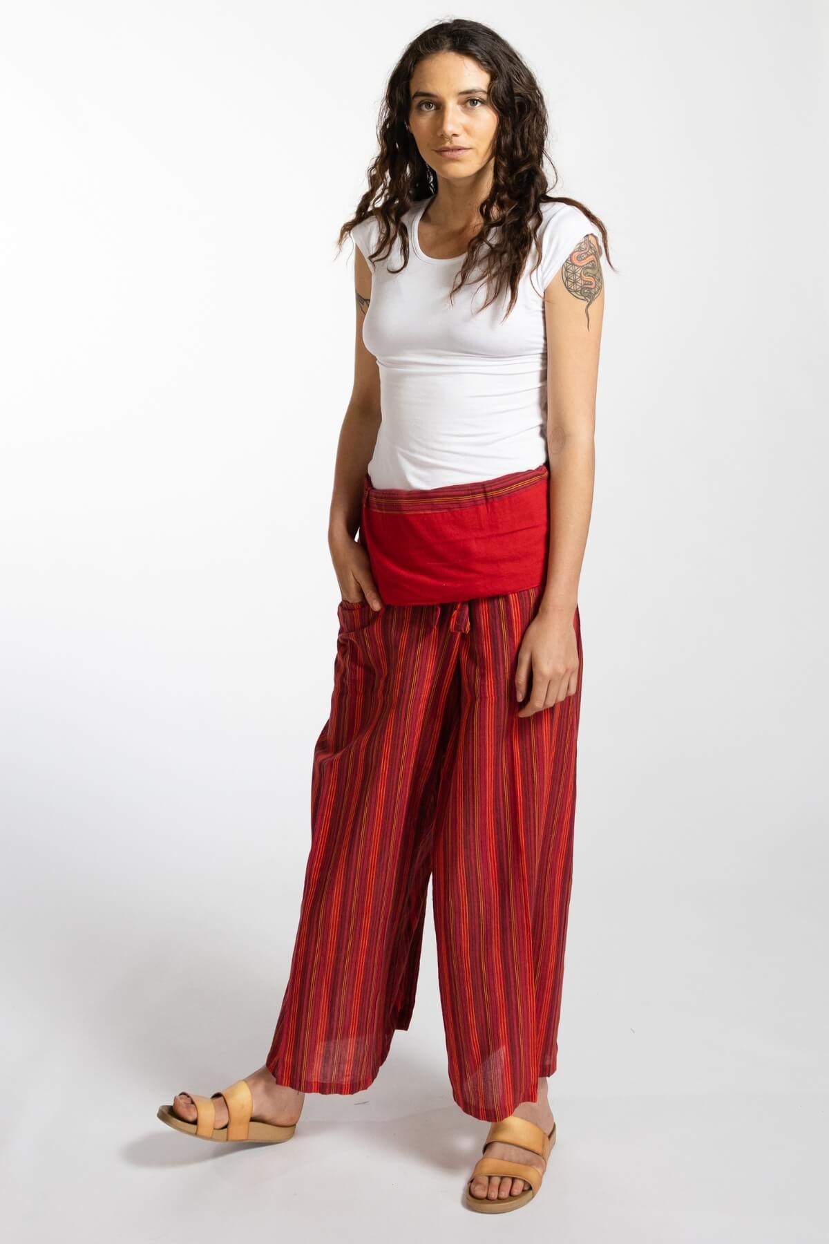 Surya Australia Ethical Cotton Thai Fisherman Pants - Red