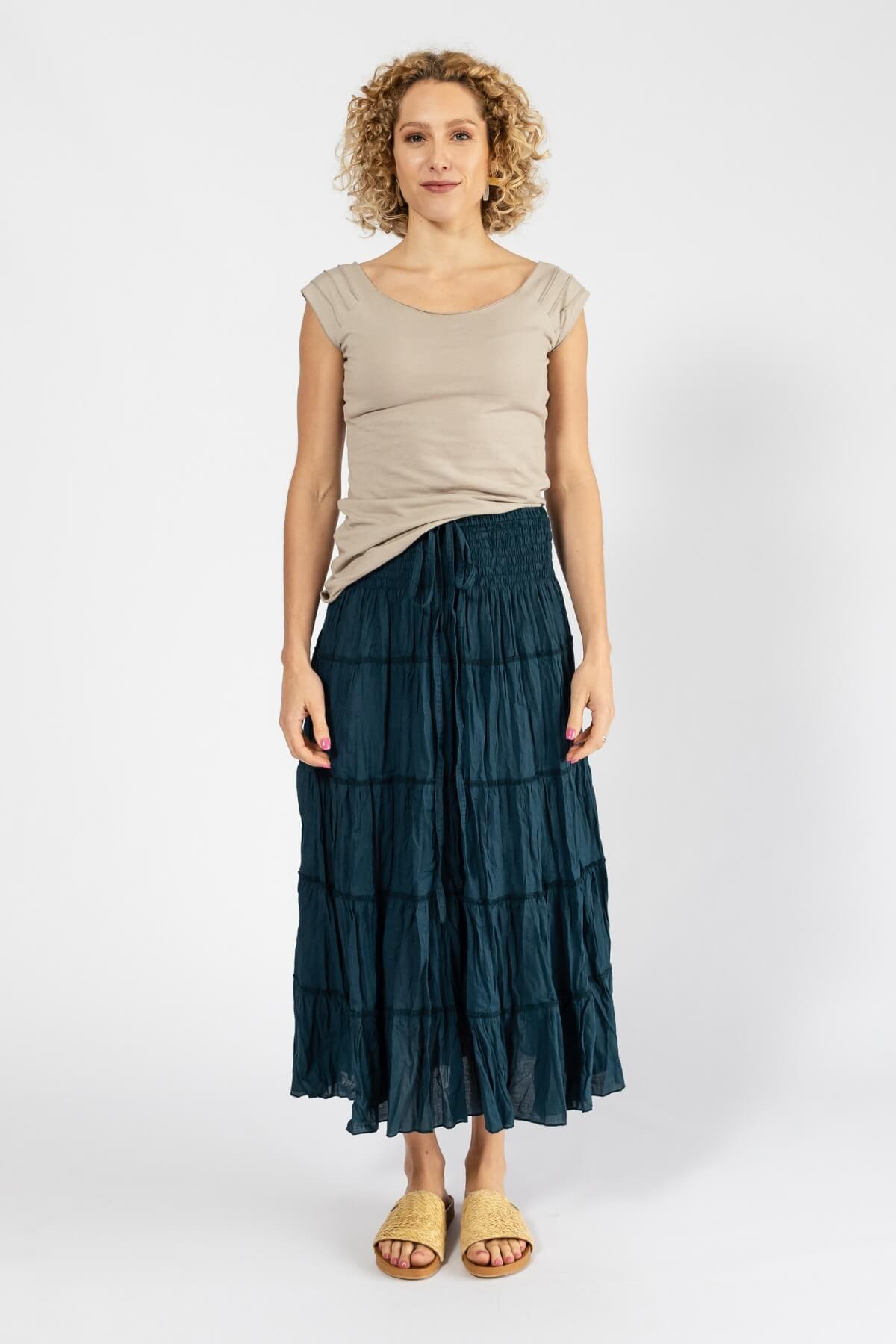 Surya Ethical Crinkle Cotton Skirts made in Nepal 