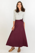 Surya Ethical Cotton Wrap Skirt made in Nepal - Wine