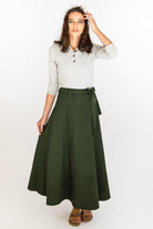 Surya Ethical Cotton Wrap Skirt made in Nepal - Green