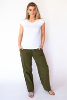 Surya Australia Ethical Cotton Loose Pants from Nepal - Green