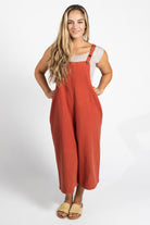 Surya Australia Ethical Cotton Loose Baggy 'Juanita' Overalls from Nepal - Rust