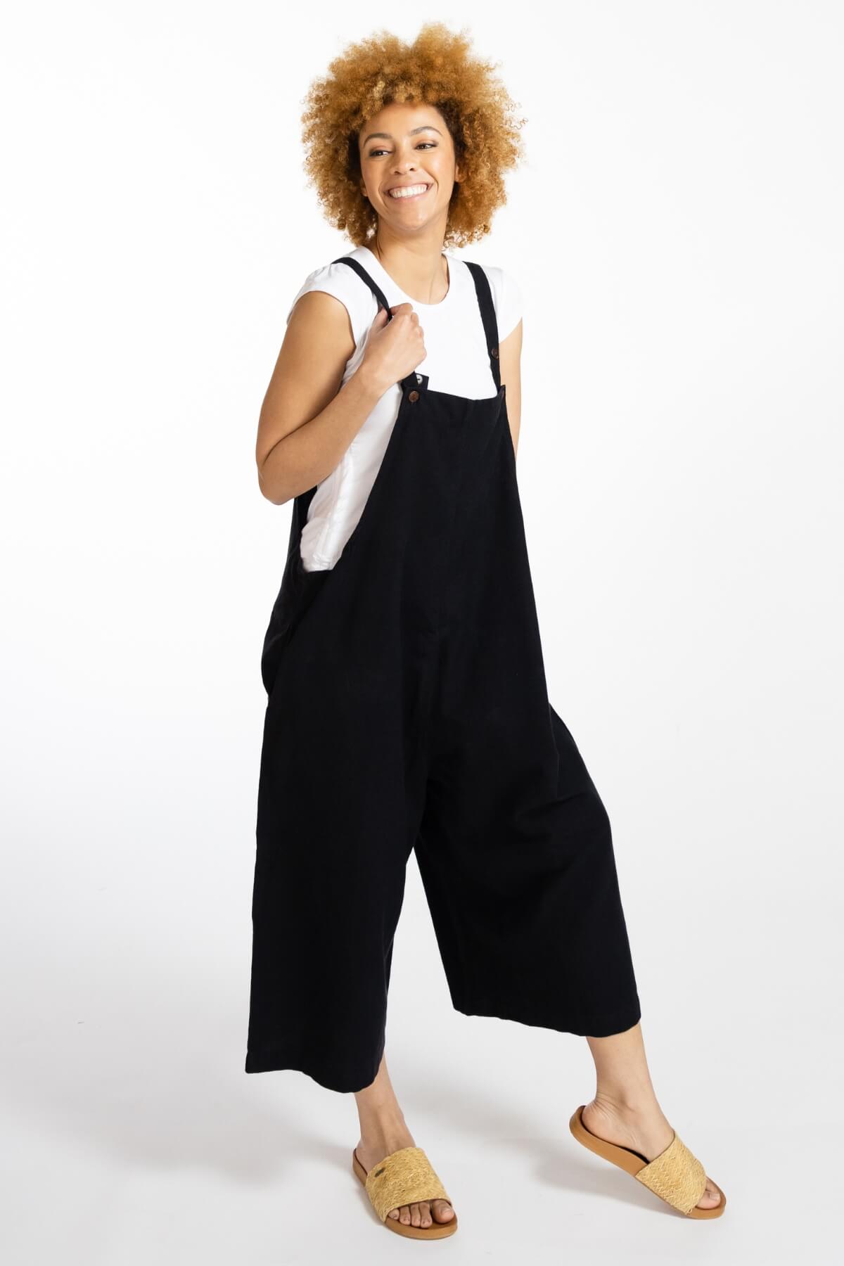 Surya Australia Baggy Cotton 'Juanita' Overalls made in Nepal - Black