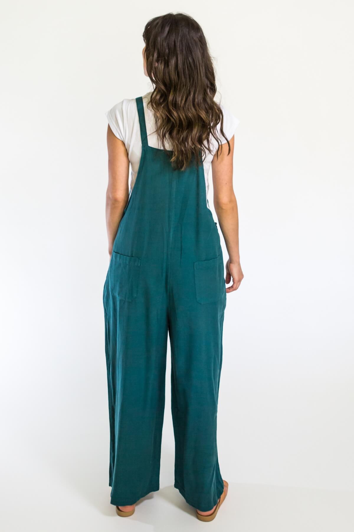 Surya Baggy Cotton Overalls Dungarees made in Nepal - Turquoise