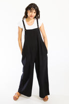 Surya Baggy Cotton Overalls Dungarees made in Nepal - Black