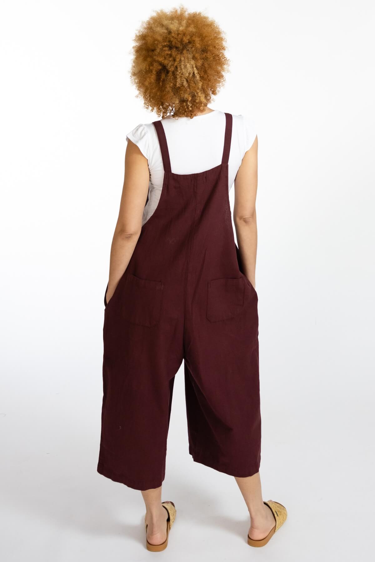 Surya Australia Baggy Cotton 'Juanita' Overalls made in Nepal - Berry 