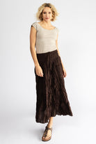 Surya Cambric Cotton 'Franti' Skirt made in Nepal - Chocolate