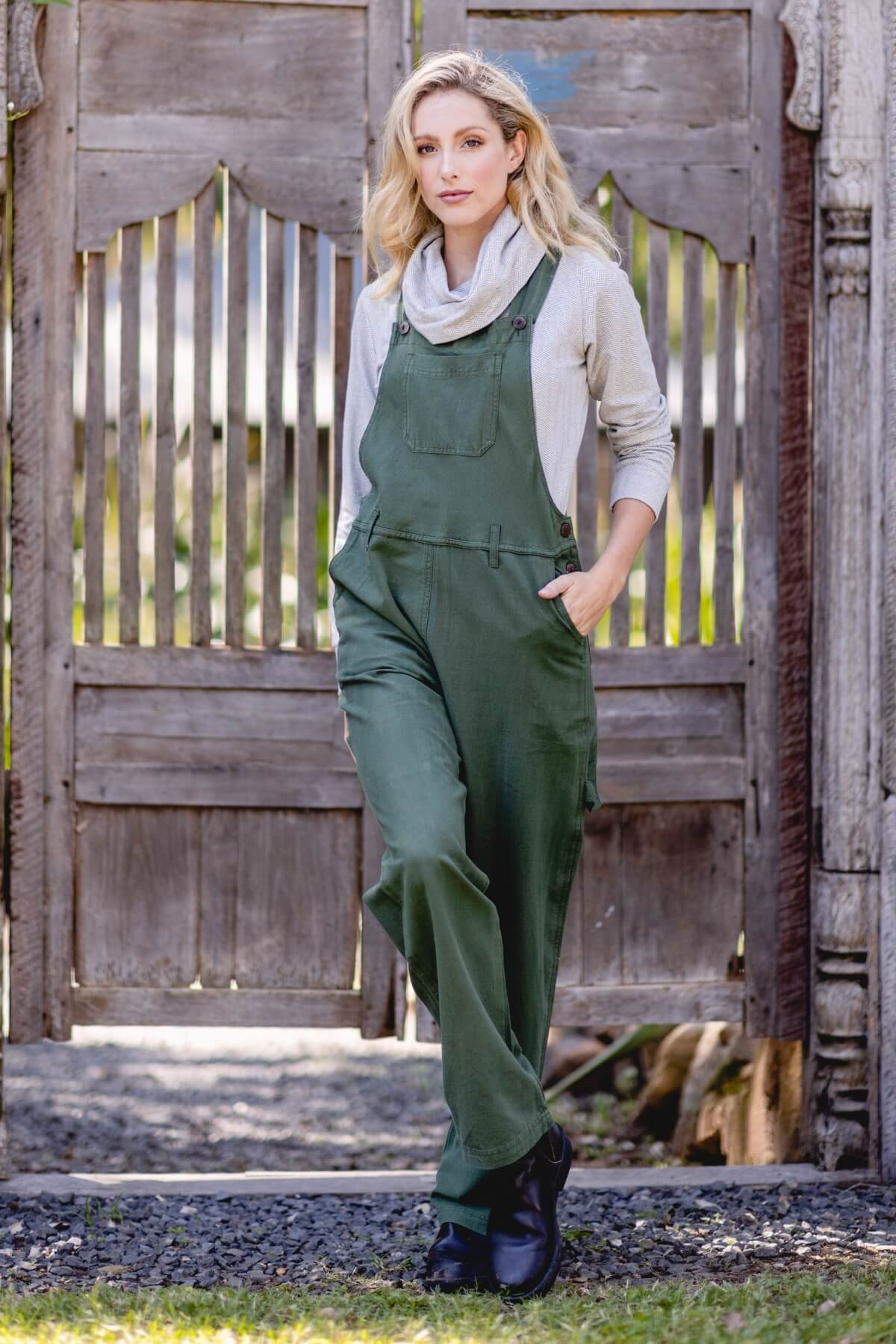 Surya Australia Ethical Classic Cotton Overalls from Nepal - Green