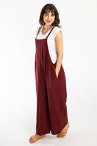 Surya Baggy Cotton Overalls Dungarees made in Nepal - Berry