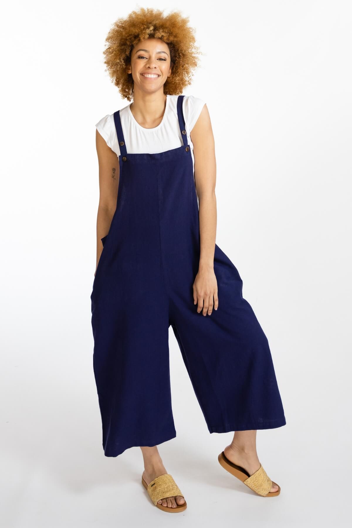 Surya Australia Cotton 'Juanita' Overalls made in Nepal - Dark Blue