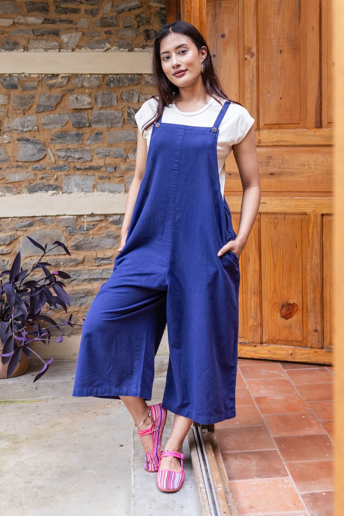 Surya Australia Cotton 'Juanita' Overalls made in Nepal - Dark Blue