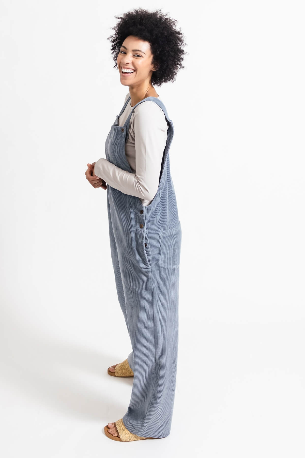 Surya Corduroy Overalls Dungarees made in Nepal - side view