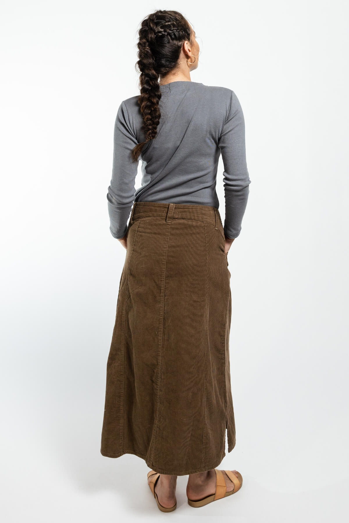 Surya Ethical Corduroy Skirt made in Nepal - rear view