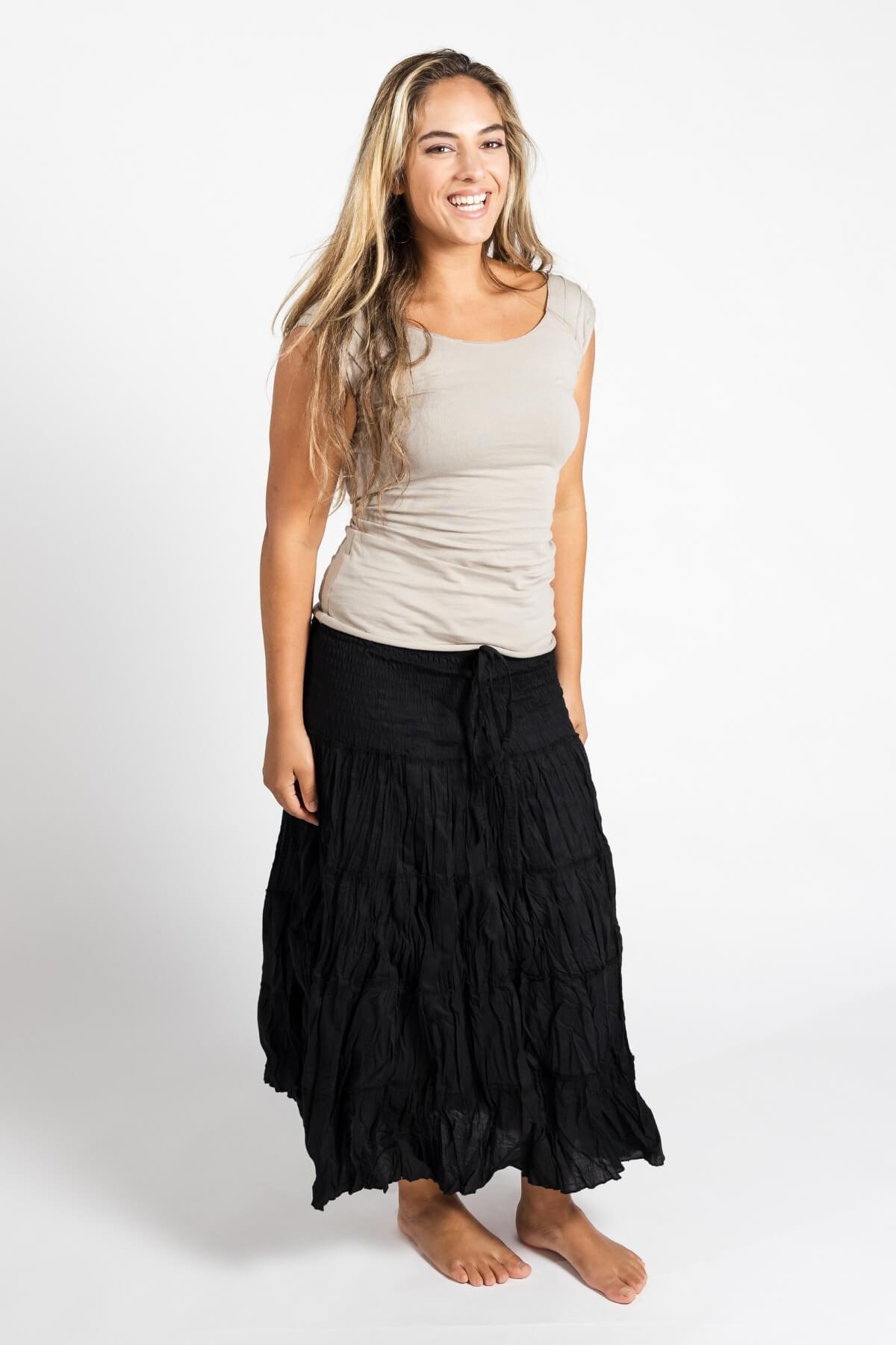 Surya Ethical Cotton 'Franti' Skirt made in Nepal - one size fits most