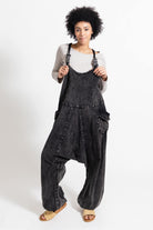 Surya Ethical Cotton Drop Crotch Overalls made in Nepal - Stonewashed