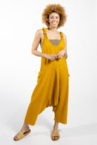 Surya Cotton Drop Crotch Overalls Dungarees made in Nepal - mustard