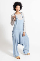 Surya Ethical Cotton Low Crotch Overalls made in Nepal - Sky Blue