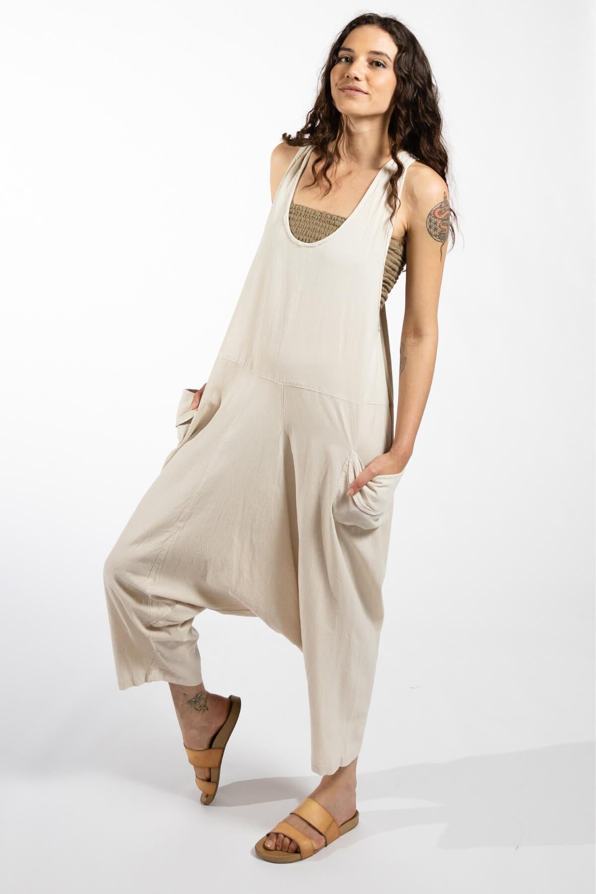 Surya Ethical Cotton Drop Crotch Overalls made in Nepal