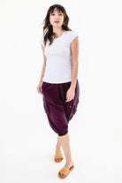 Surya Australia Ethical Cotton Drop Crotch Shorts made in Nepal - Wine