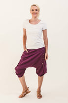 Surya Australia Ethical Cotton Drop Crotch Shorts made in Nepal - Wine