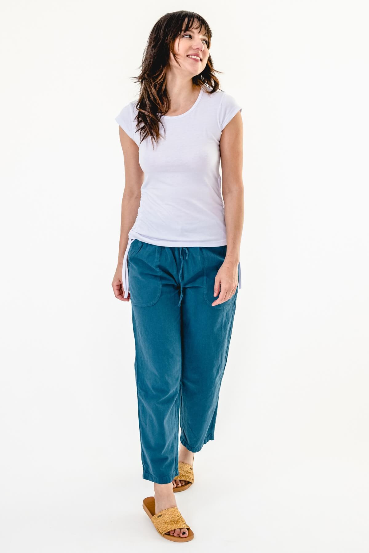 Surya Australia Ethical Cotton Everyday Pants made in Nepal - Turquoise