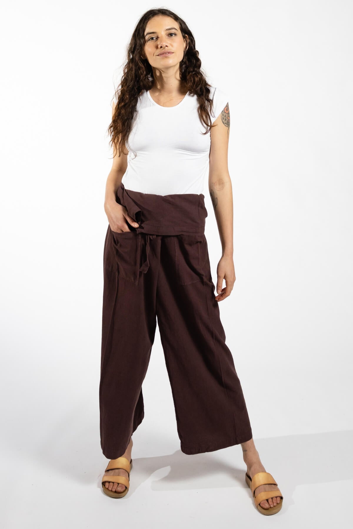 Surya Australia Cotton Thai Fisherman Pants made in Nepal - Chocolate