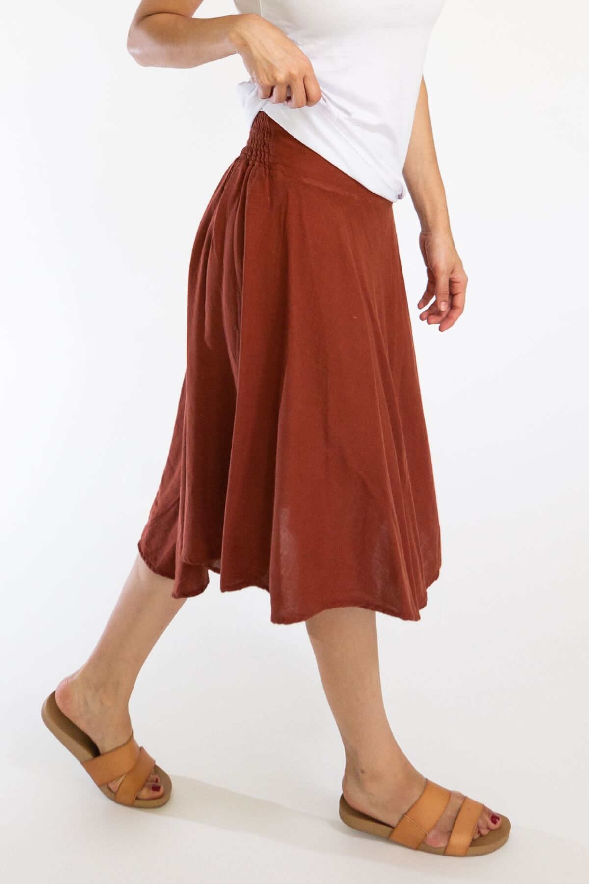 Surya Ethical Cotton 'Rosa' Skirt from Nepal - waistband detail