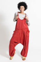 Surya Ethical Cotton Drop Crotch Overalls made in Nepal - Tangerine