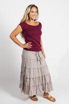 Surya Ethical Cotton 'Franti' Skirt made in Nepal - Oatmeal