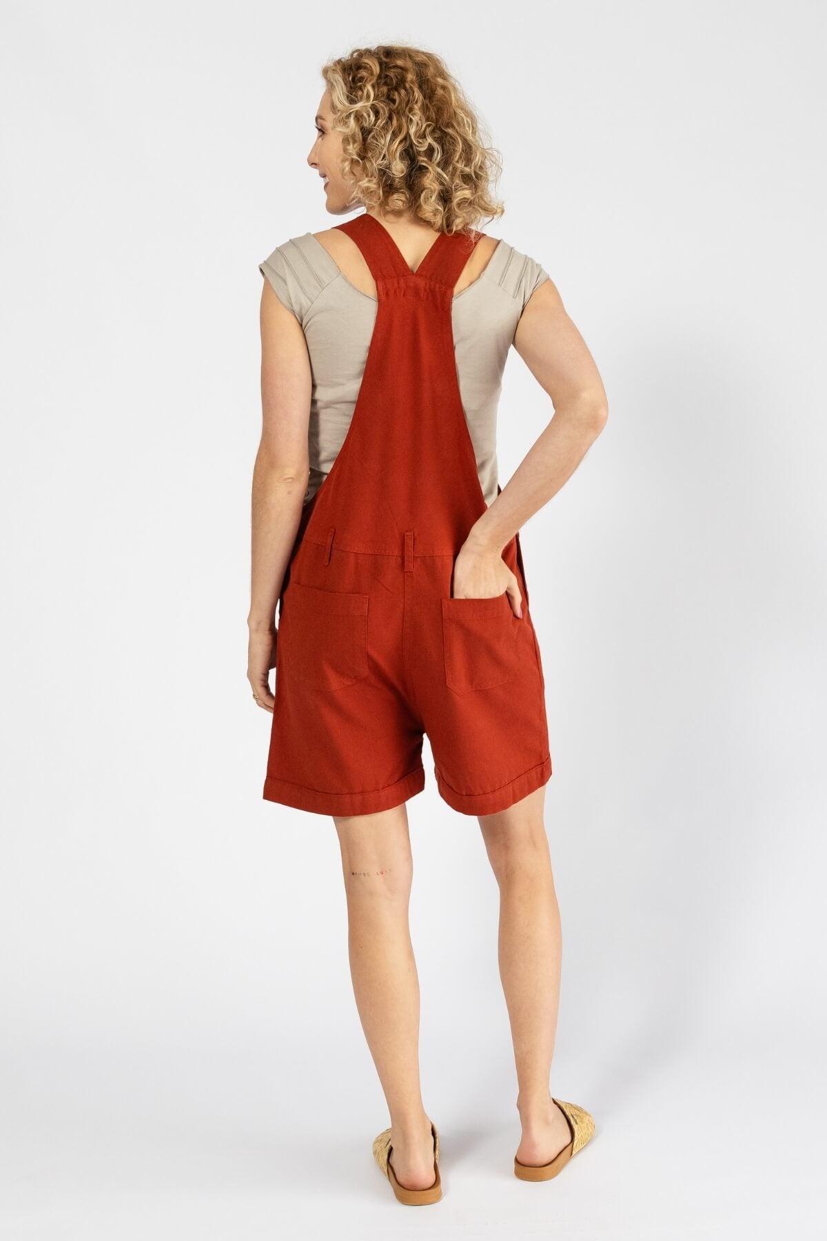 Surya Cotton Short Overalls (Dungarees) made in Nepal - Rust