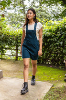 Surya Cotton Short Overalls (Dungarees) made in Nepal - Turquoise