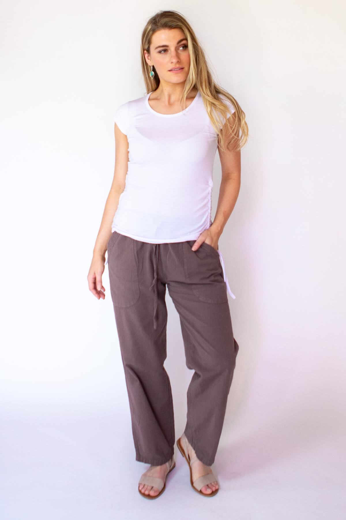 Surya Australia Ethical Cotton 'Dani' Pants made in Nepal - Taupe