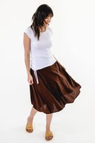 Surya Ethical Cotton 'Rosa' Skirt from Nepal - Chocolate