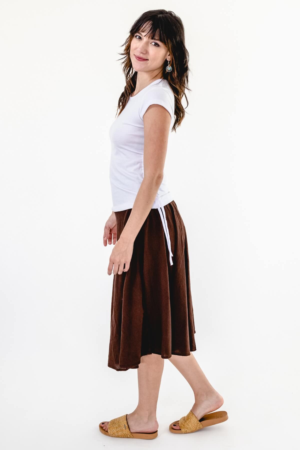 Surya Ethical Cotton 'Rosa' Skirt from Nepal - left side view