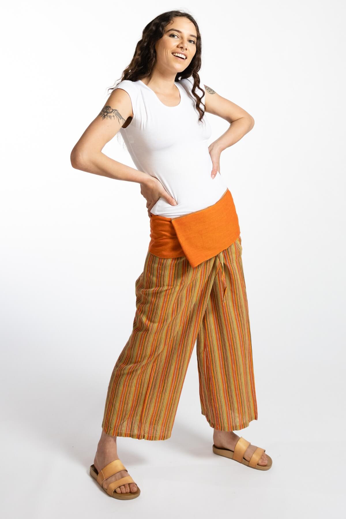 Surya Australia Ethical Cotton Thai Fisherman Pants - Orange