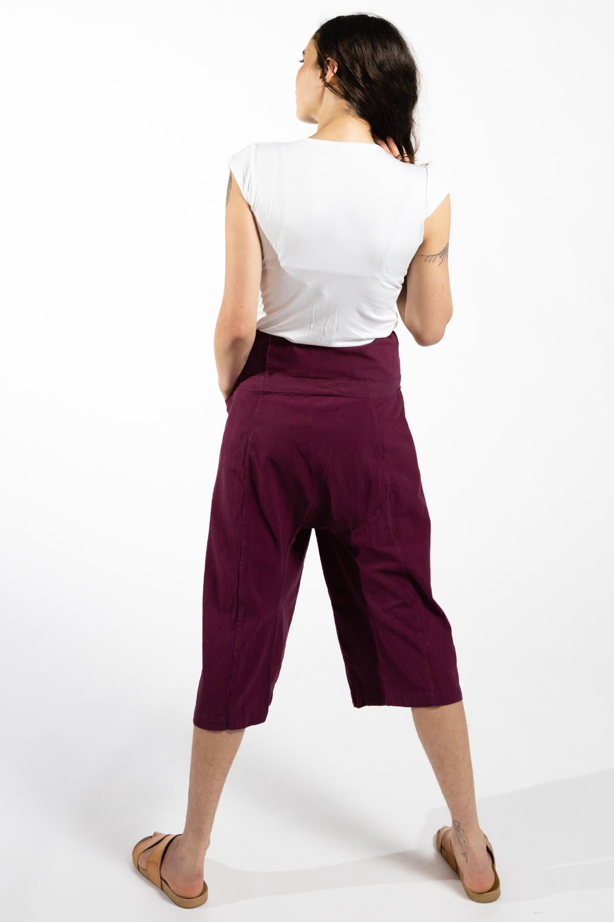 Surya Australia Short Fisherman Pants made in Nepal - Wine