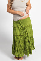 Surya Ethical Crinkle Cotton Skirt made in Nepal - waistband detail