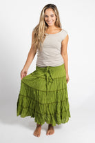 Surya Ethical Crinkle Cotton Skirt made in Nepal - Lime Green