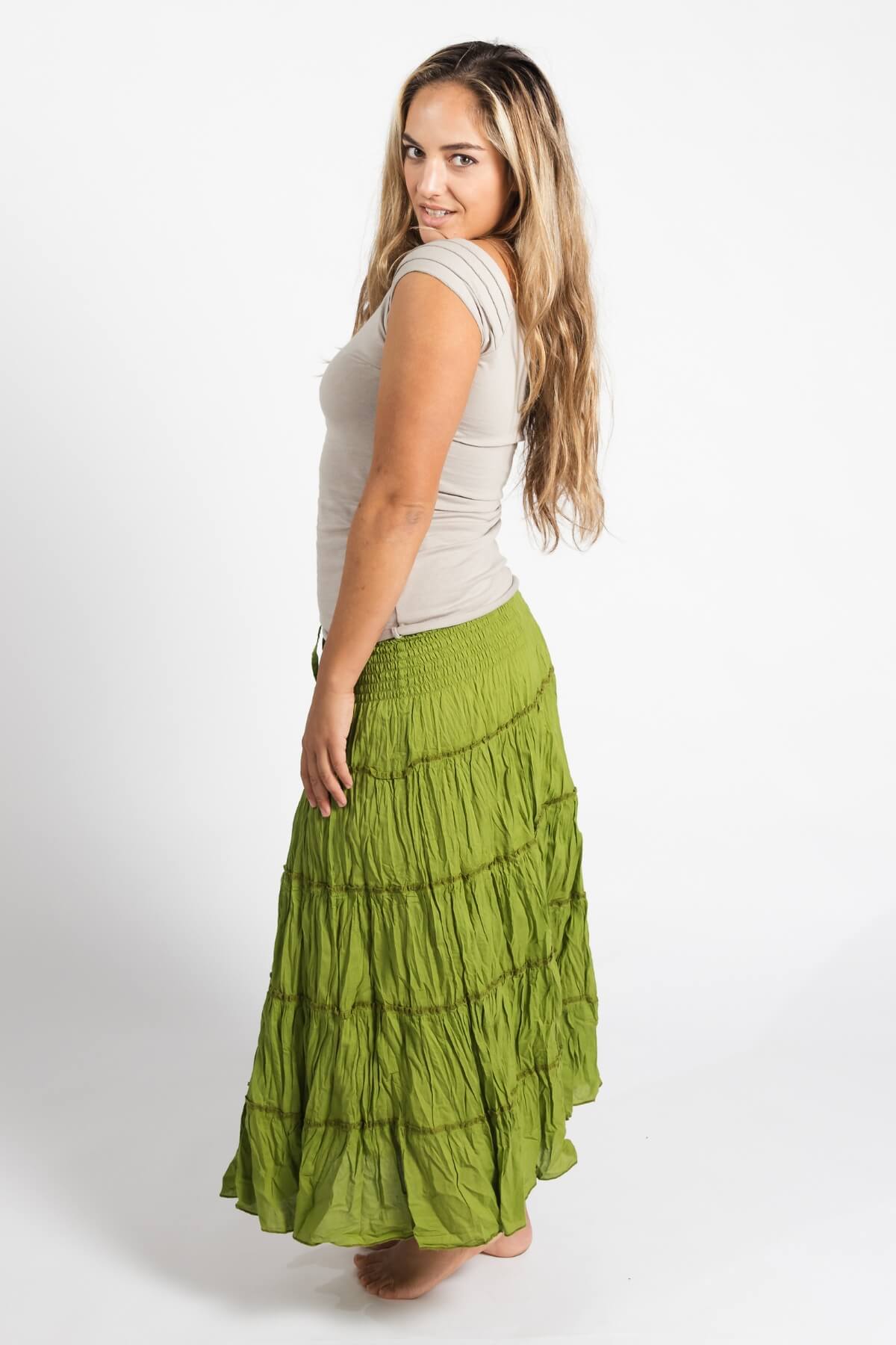 Surya Australia Ethical Cotton 'Franti' Skirt made in Nepal - left side view