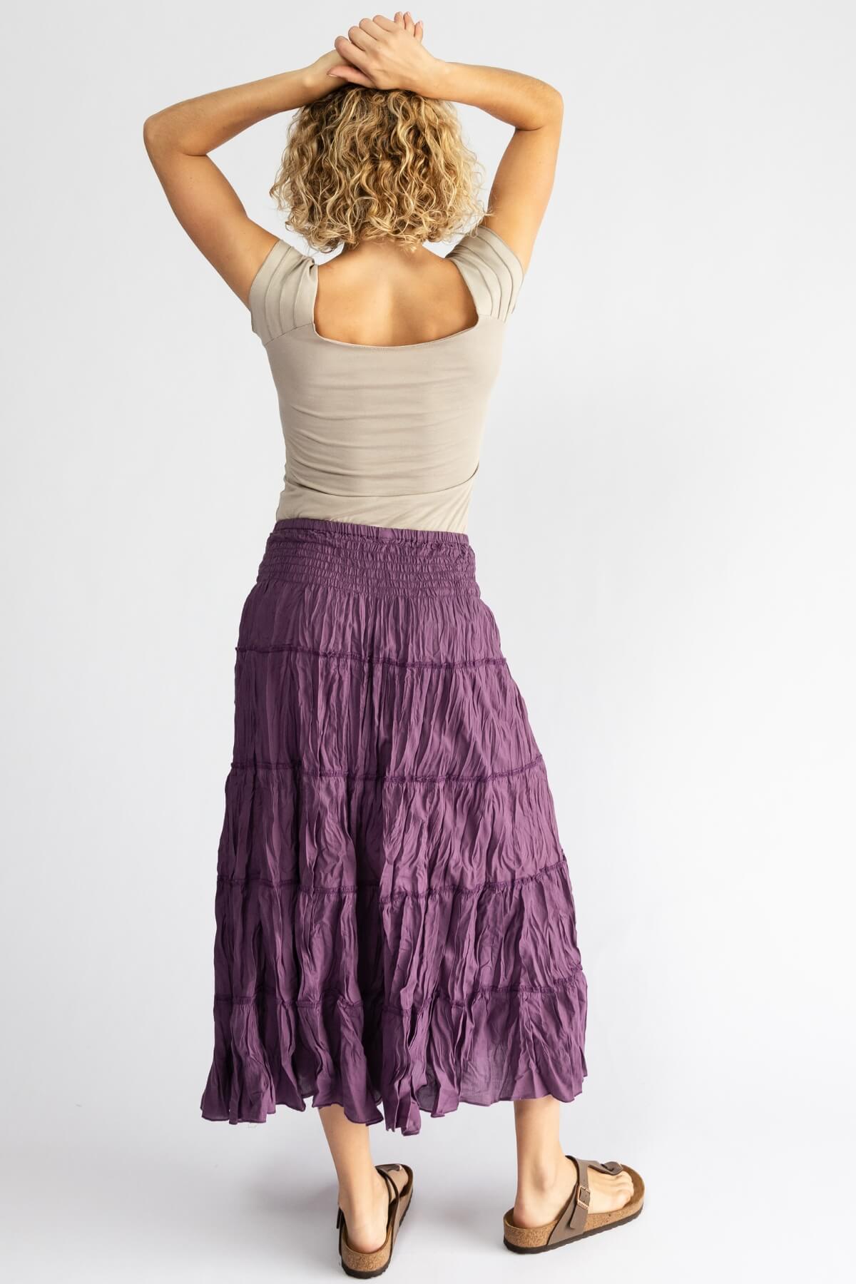 Surya Australia Ethical Cotton 'Franti' Skirt made in Nepal - Lilac