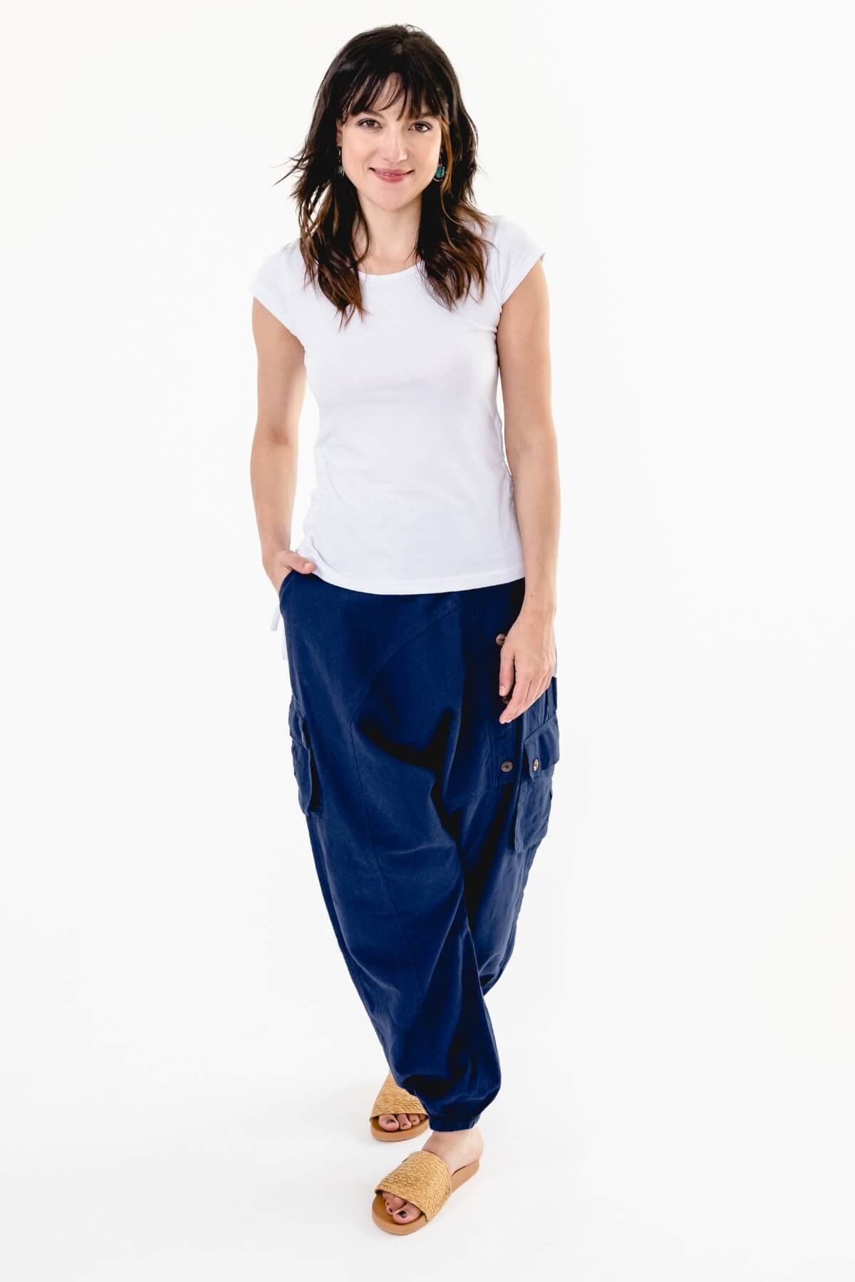 Surya Australia Ethical Drop Crotch Pants Made in Nepal - Blue