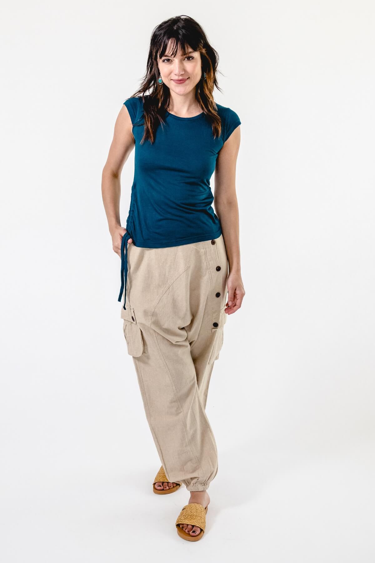 Surya Australia Ethical Drop Crotch Pants Made in Nepal - Oatmeal