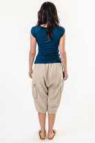 Surya Australia Ethical Cotton Drop Crotch Shorts made in Nepal - Oatmeal