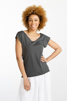 Surya Australia Ethical Organic Cotton Basic 'Mimi' Top - Grey