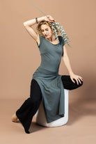 Surya Organic Cotton 'Sarita' Dress made in Nepal - Sage