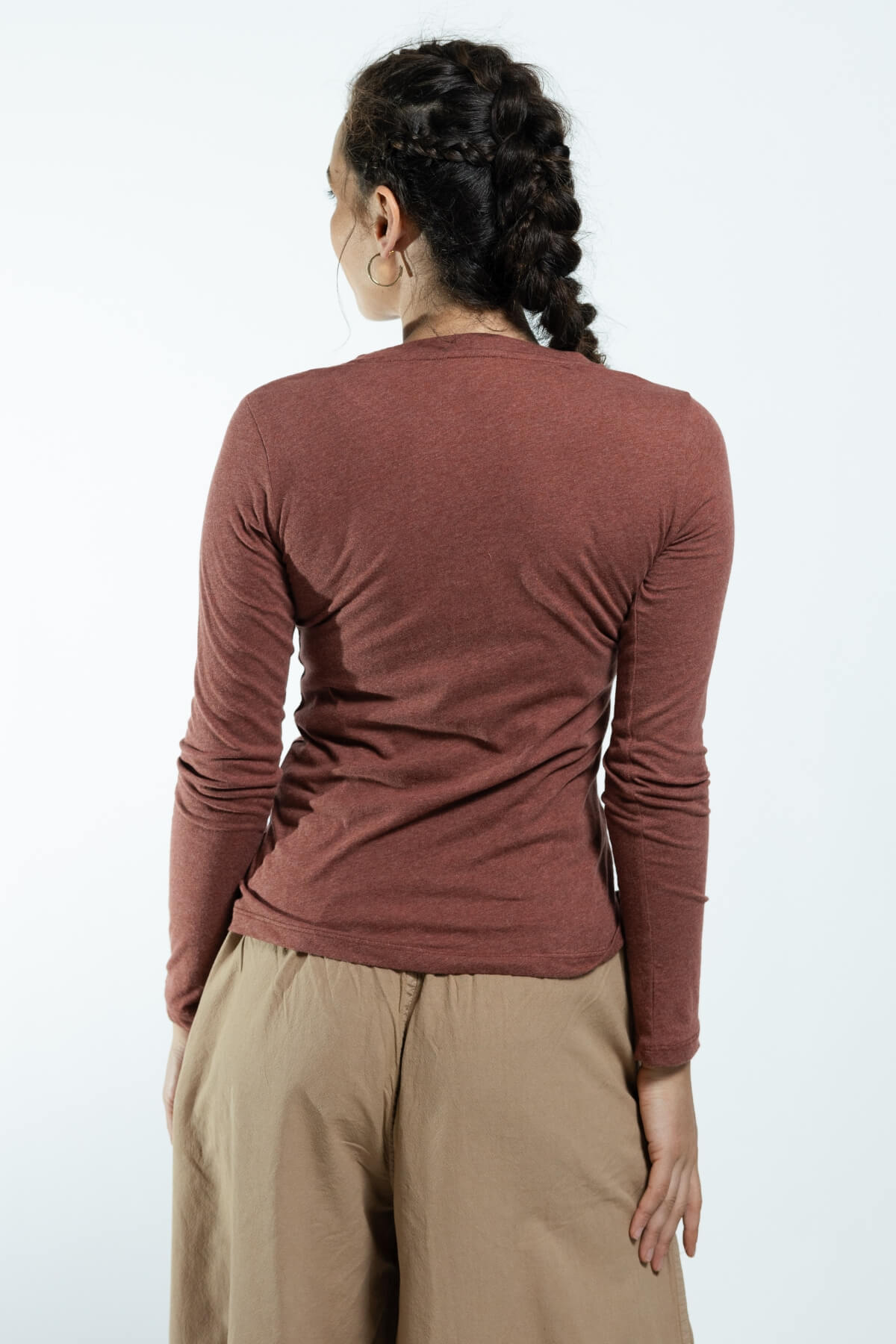 Surya Ethical Organic Cotton Basic Top made in Nepal - rear view