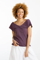 Surya Australia Ethical Organic Cotton Everyday 'Mimi' Top - Purple