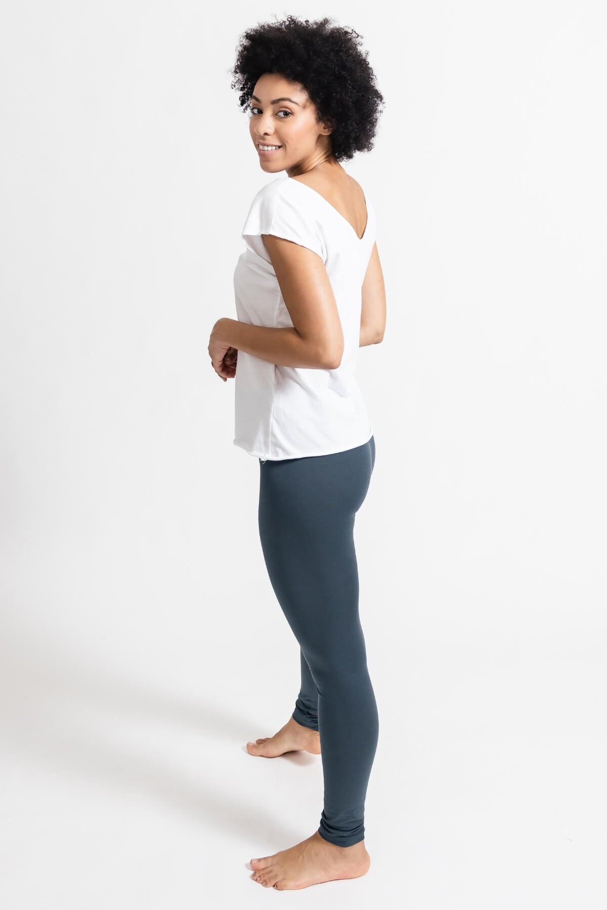 Surya Australia Organic Cotton Leggings made in Nepal - Dusty Grey