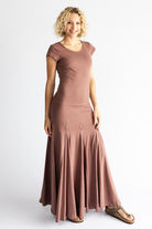 Surya organic cotton 'Wild Rose' maxi dress made in Nepal - Dusty Mauve