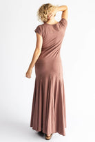 Surya organic cotton 'Wild Rose' maxi dress made in Nepal - Dusty Mauve